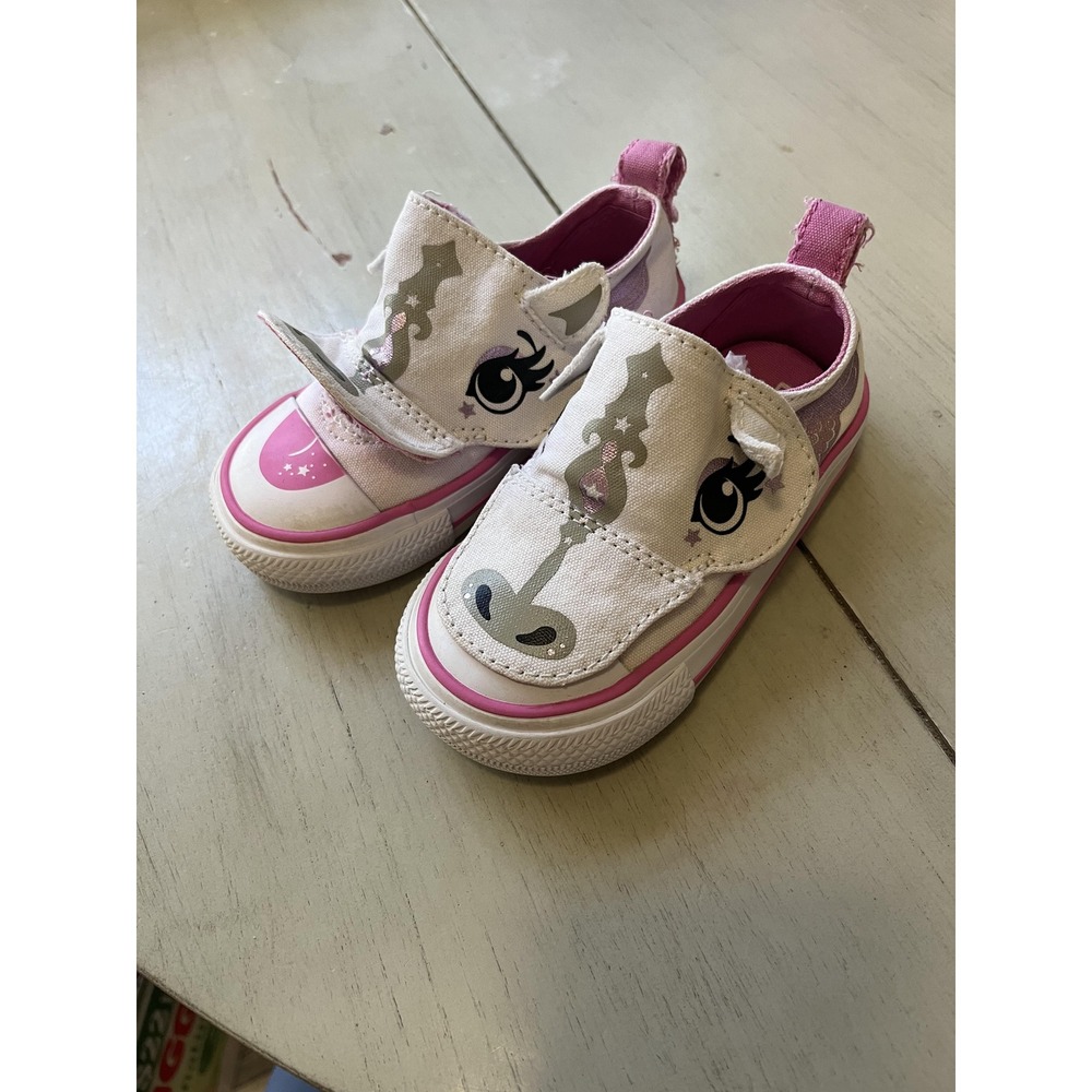 Converse Chuck Taylor All Star 2V Unicorn White Pink Toddler Shoes Size 6C 289